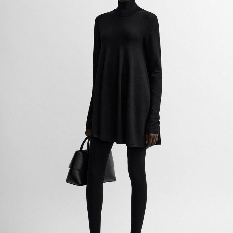 Crepe turtleneck top black – Toteme - INT