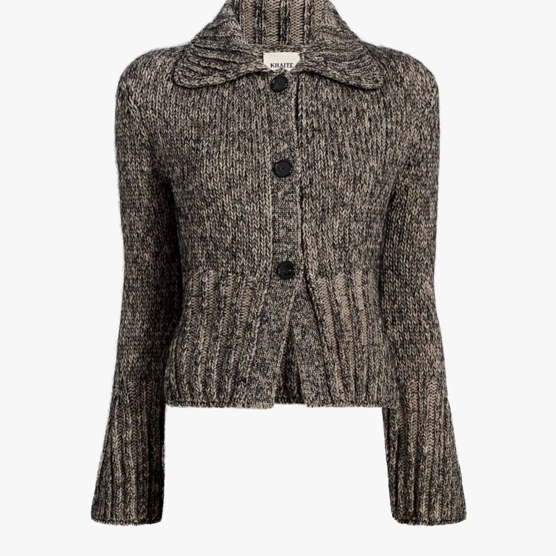 Takeo Cardigan in Sepia and Black Multi – KHAITE