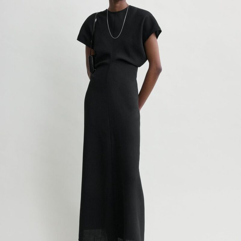 Slouch waist wool dress black – Toteme - INT