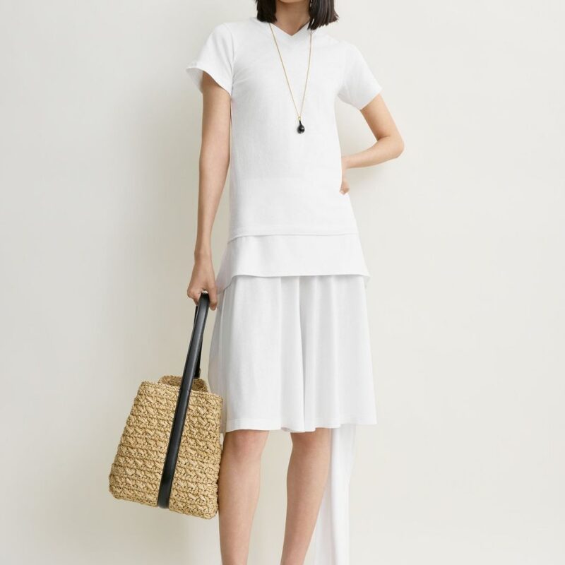 Tie-waist jersey shorts white – Toteme - INT