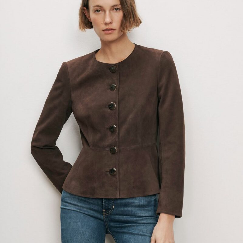 Quinn Suede Peplum Jacket – Veronica Beard