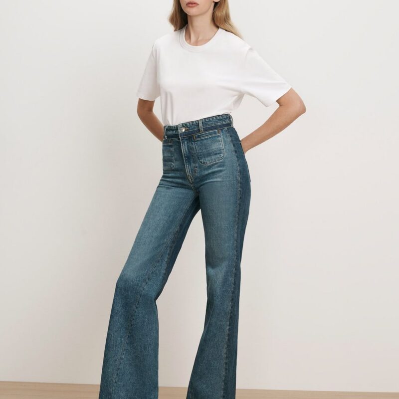 Crosbie Color-Block Slim Wide-Leg Jean – Veronica Beard