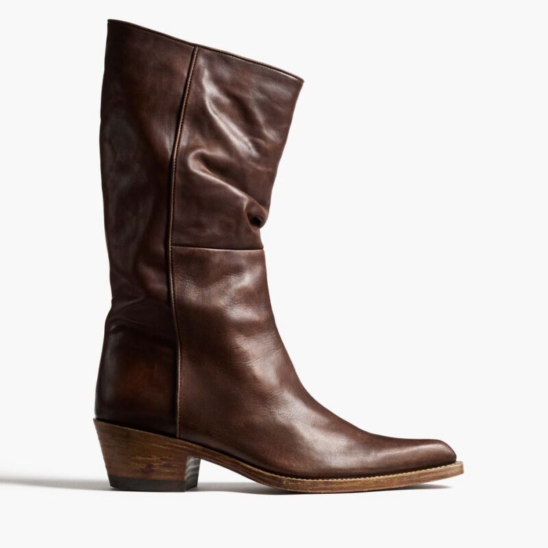Clive Boot in Dark Brown Leather – Khaite