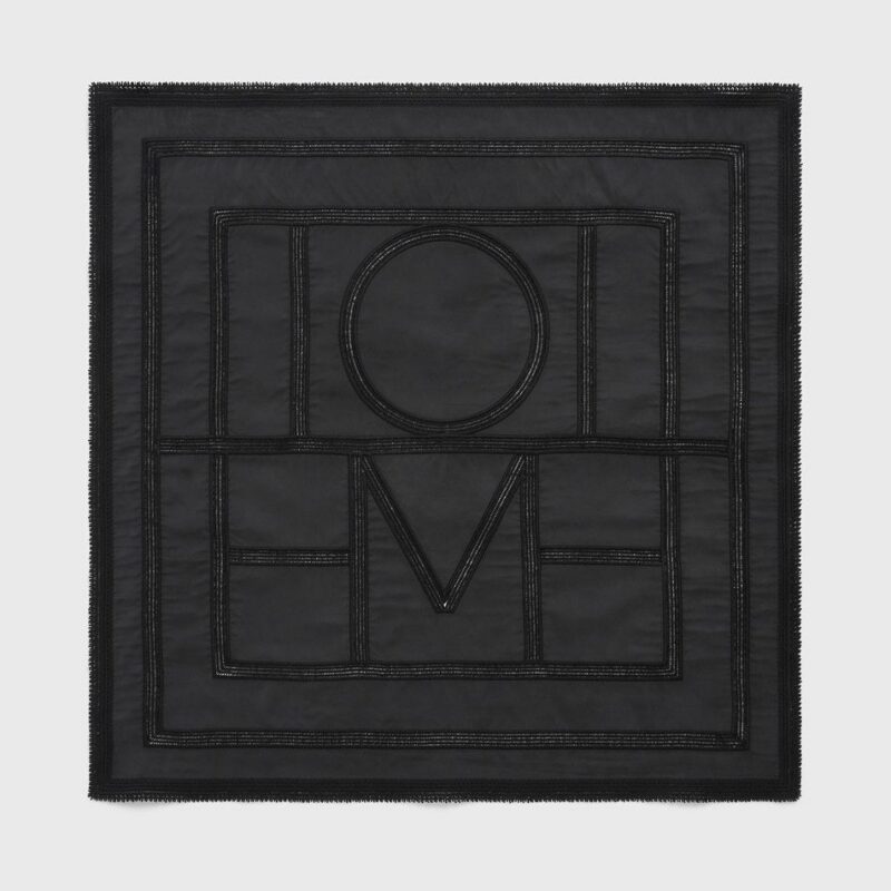 Monogram crochet silk scarf washed black – Toteme - INT