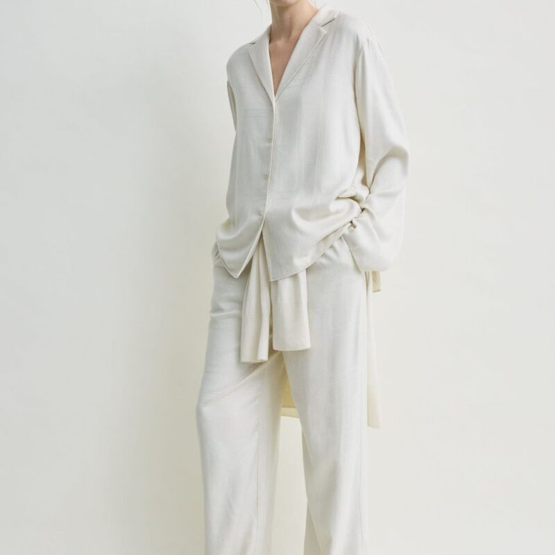 Monogram flannel pj top ecru – Toteme - INT