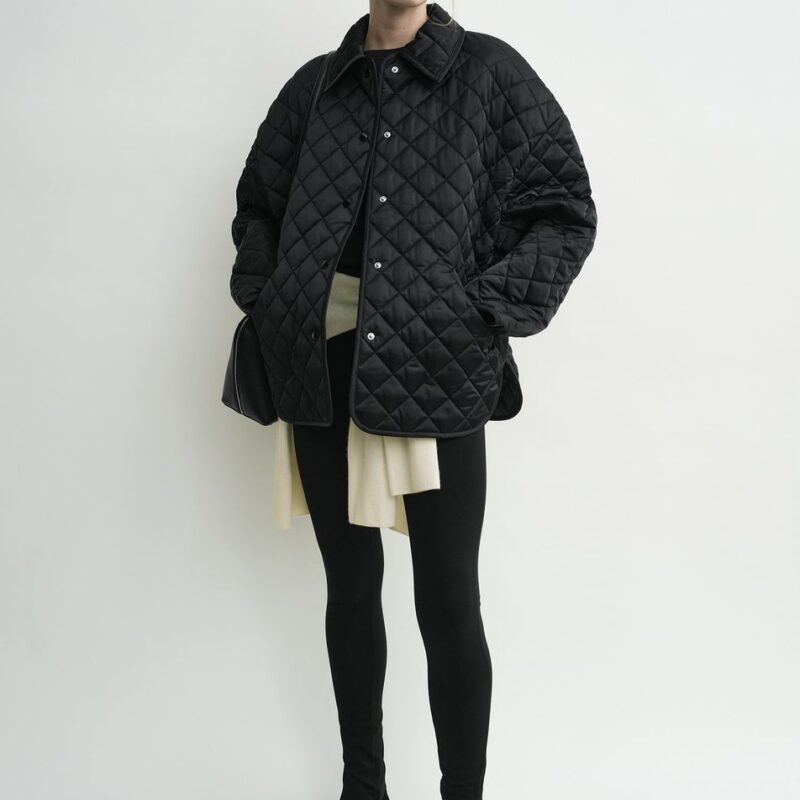 Collared quilted jacket black petite – Toteme - INT