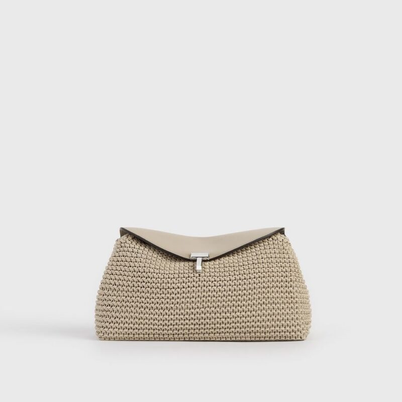 T-lock woven-leather clutch fawn – Toteme - INT