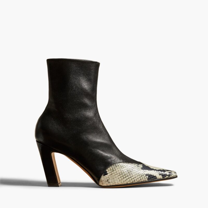 Nevada Stretch High Boot in Black with Python-Embossed Leather – Khaite