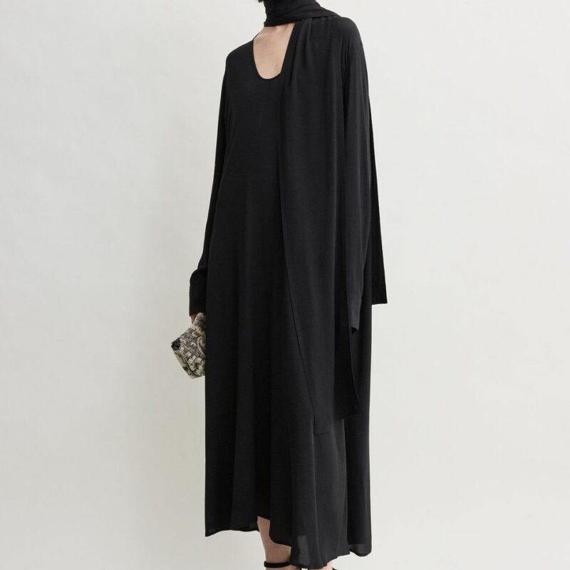 Rounded neckline dress black – Toteme - INT