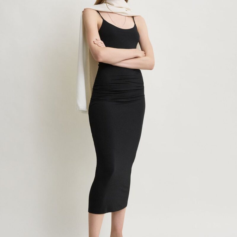 Draped slip dress black – Toteme - INT