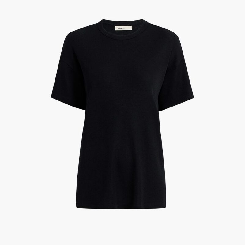 Maeve T-Shirt in Black Silk Cashmere Jersey – Khaite
