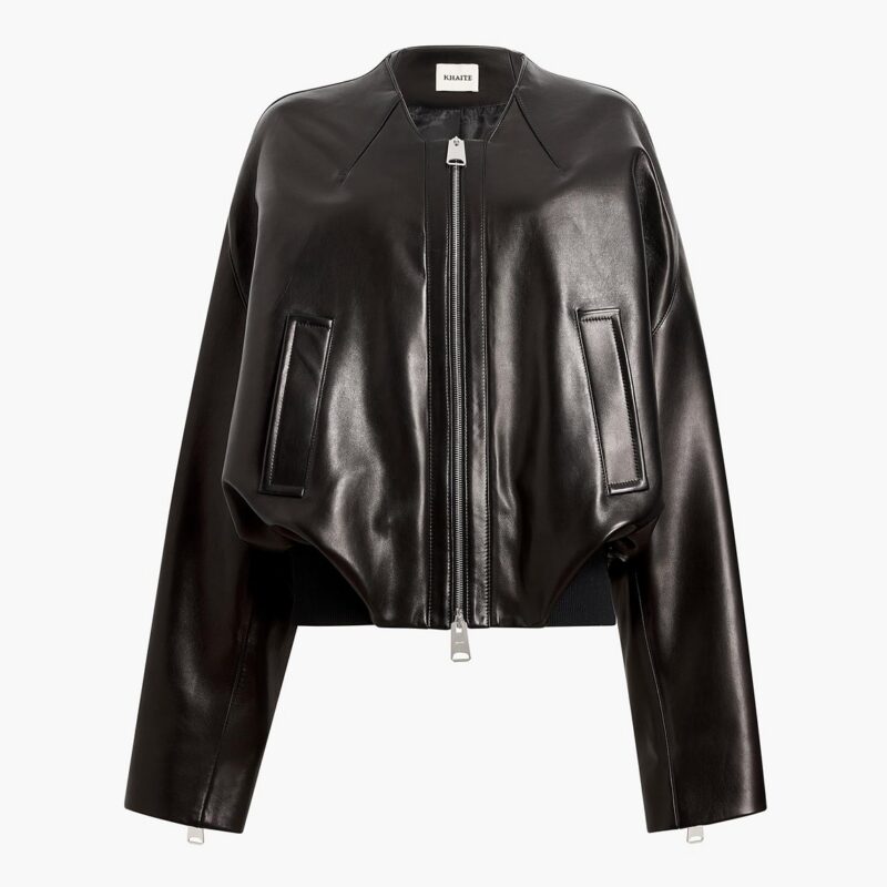 Hewit Jacket in Black Leather – Khaite