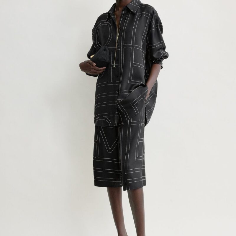 Classic embroidered shirt black – Toteme - INT