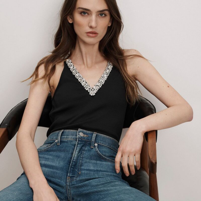 Ayres Embellished Tank Top – Veronica Beard