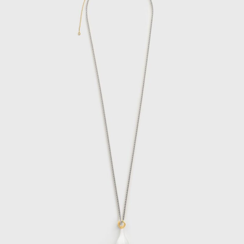 Medium crystal drop necklace white/gold/silver – Toteme - INT