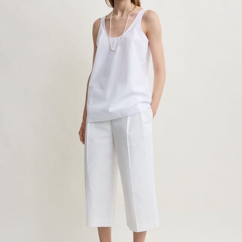 Cropped trousers white petite – Toteme - INT