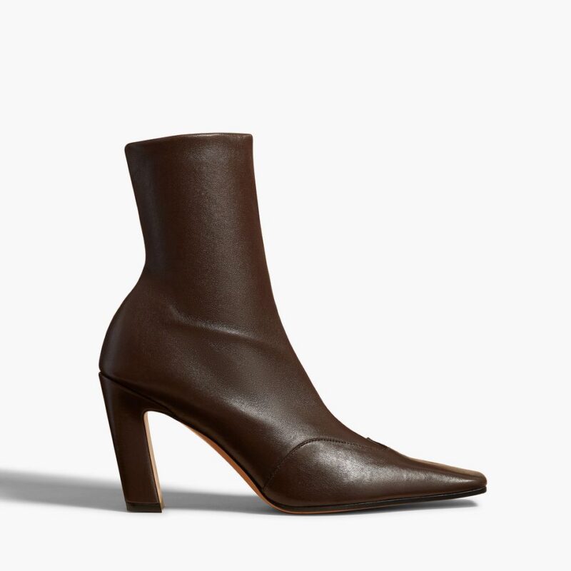 Nevada Stretch High Boot in Dark Brown Nappa Leather – Khaite