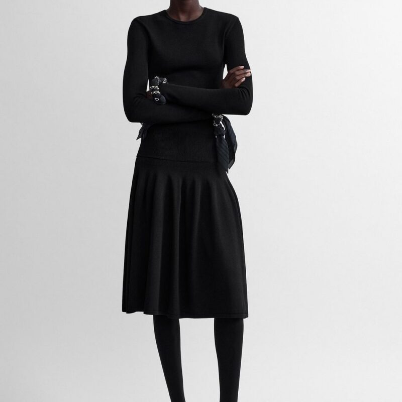 Ribbed waist skirt black – Toteme - INT