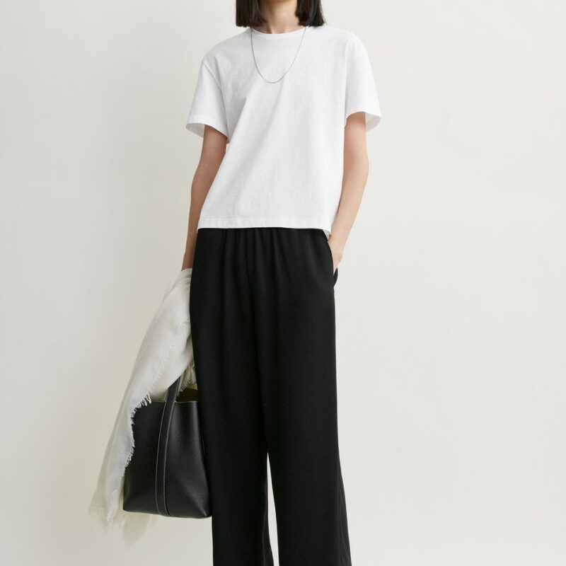 Classic embroidered tee optic white petite – Toteme - INT
