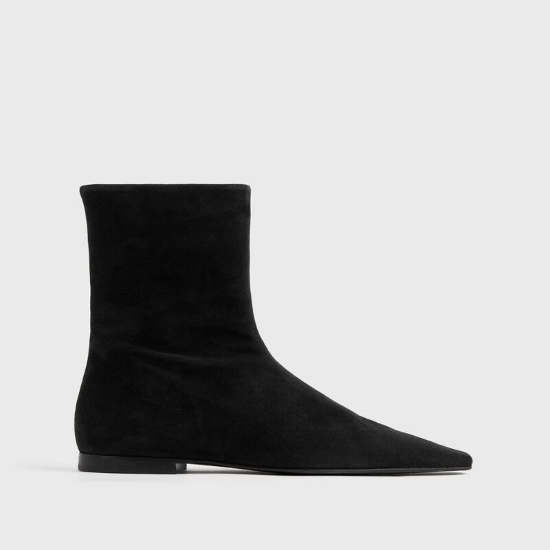 Zipped suede chelsea boots black – Toteme - INT