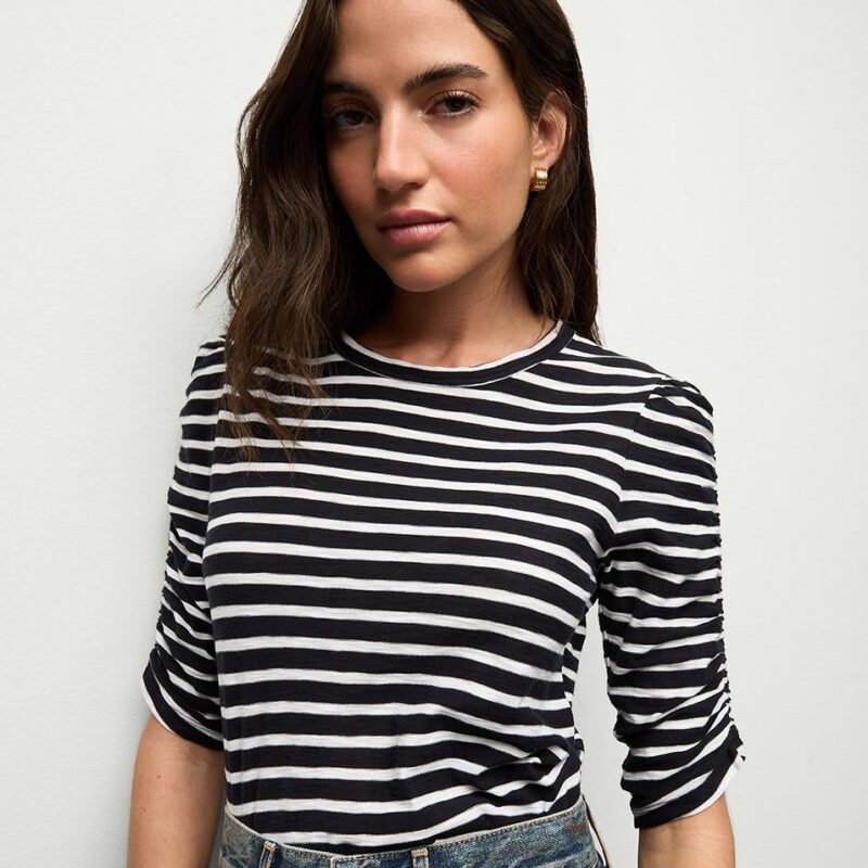 Waldorf Ruched-Sleeve T-Shirt – Veronica Beard