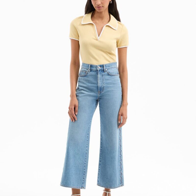 Taylor Scalloped Wide-Leg Jean – Veronica Beard