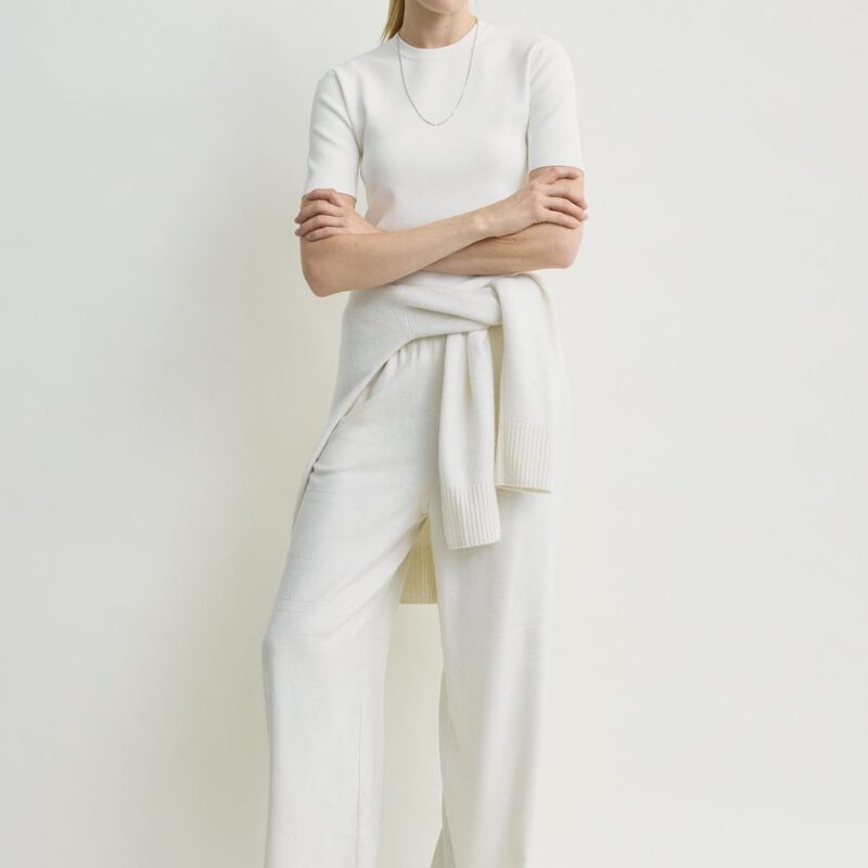 Monogram flannel pj bottoms ecru – Toteme - INT