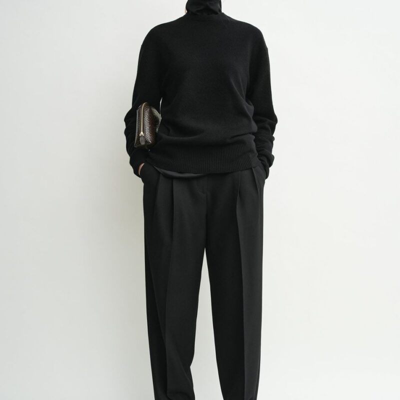Classic cashmere crew knit black – Toteme - INT