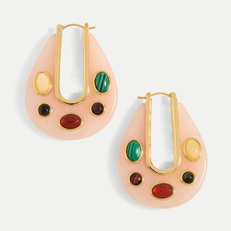 Resin Embellished Drop Hoop – Veronica Beard