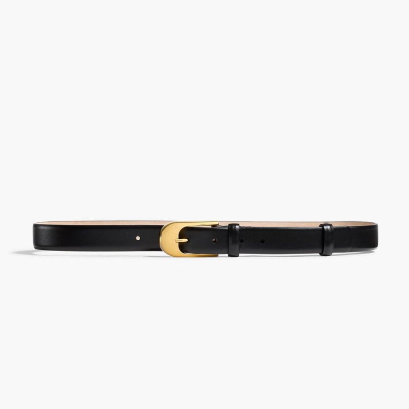 Dome Belt in Black Leather with Gold – Khaite