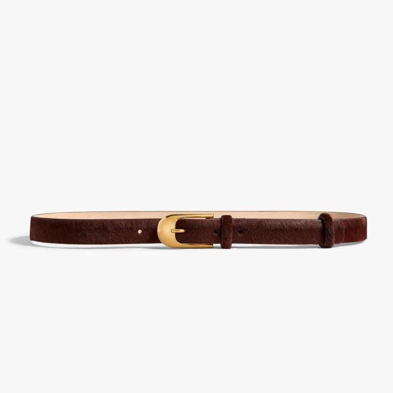 Dome Belt in Red Mahogany Haircalf with Gold – KHAITE