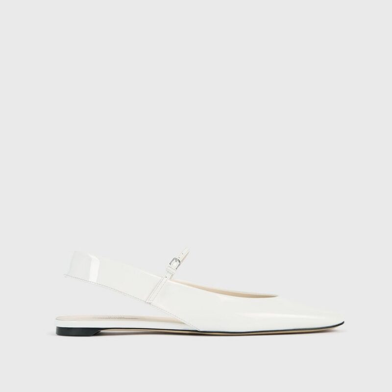 Slingback patent mary janes off-white – Toteme - INT
