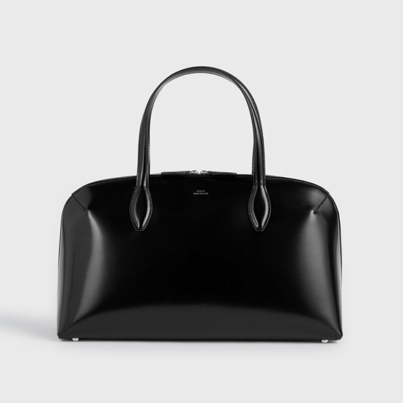 Medium box-leather day tote black – Toteme - INT
