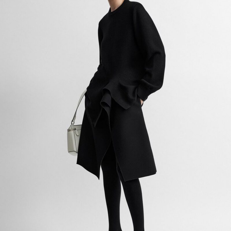 Asymmetric cashmere knit black – Toteme - INT