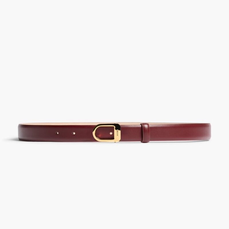 Saddle Belt in Oxblood Leather with Gold – Khaite