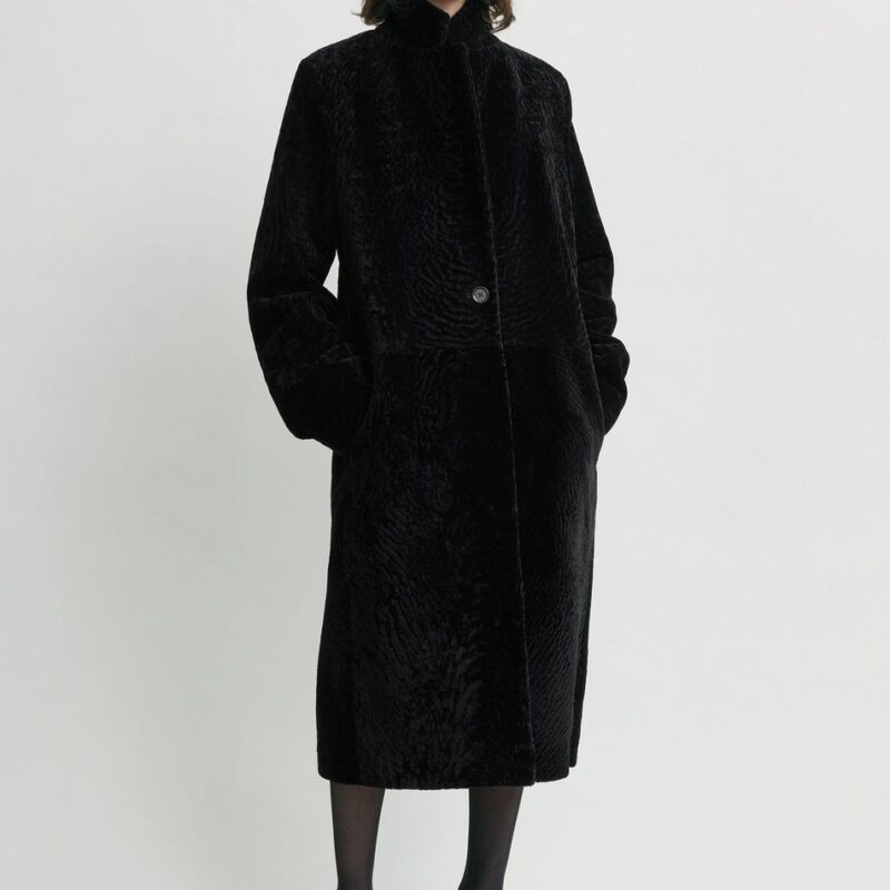 Classic shearling coat black – Toteme - INT