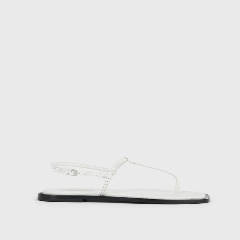 T-strap nappa sandals white/black – Toteme - INT