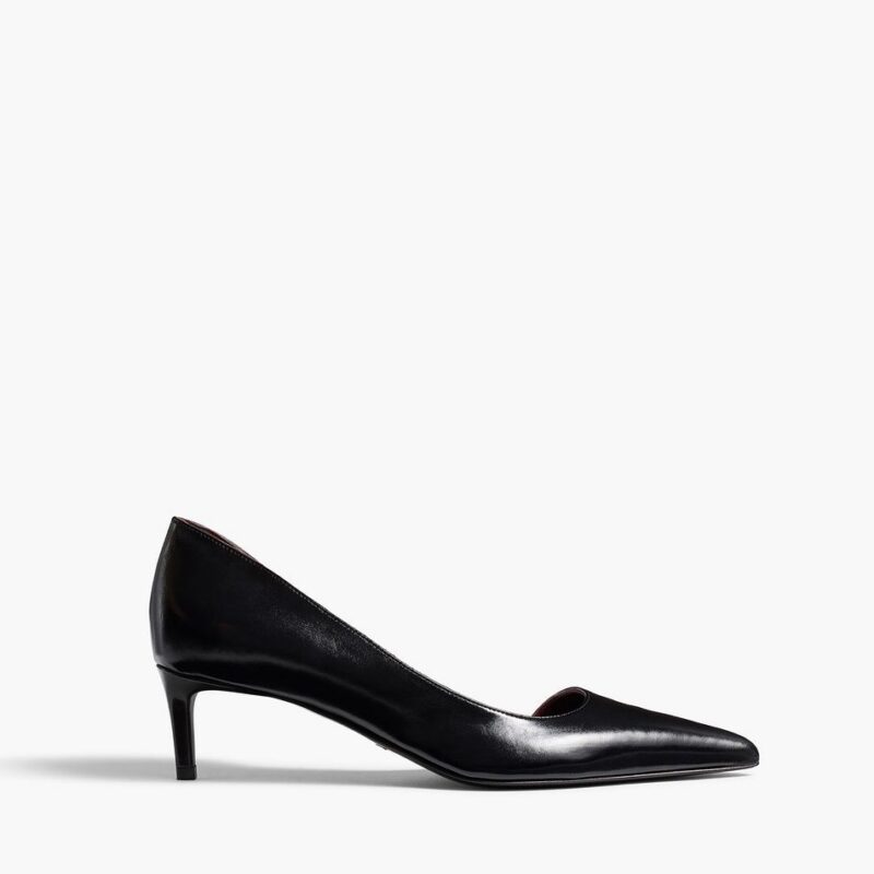Jett D'Orsay Low Pump in Black Glazed Leather – Khaite