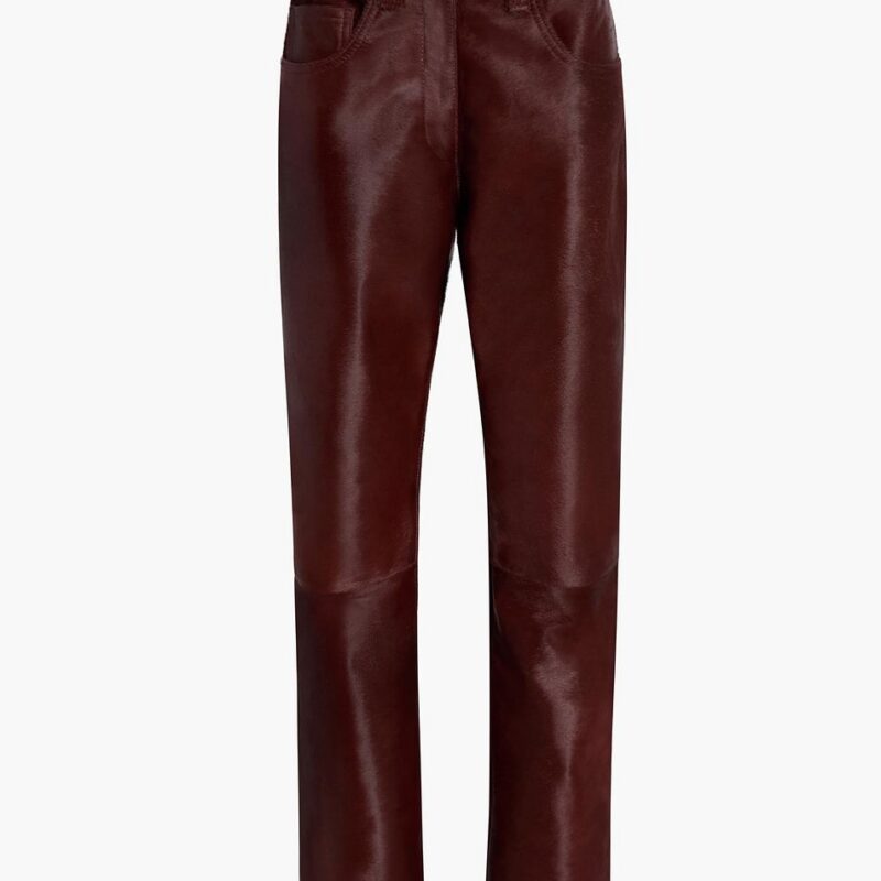 Callum Pant in Bordeaux Haircalf – Khaite