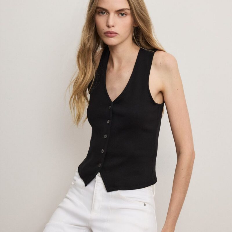 Hoorne Button-Down Tank Top – Veronica Beard
