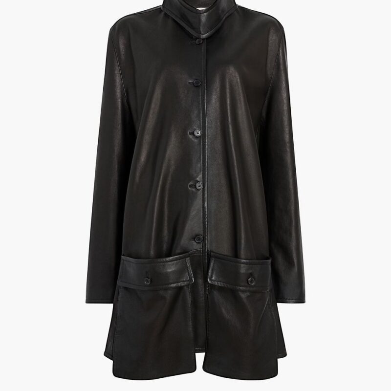 Harmon Coat in Black Washed Leather – Khaite