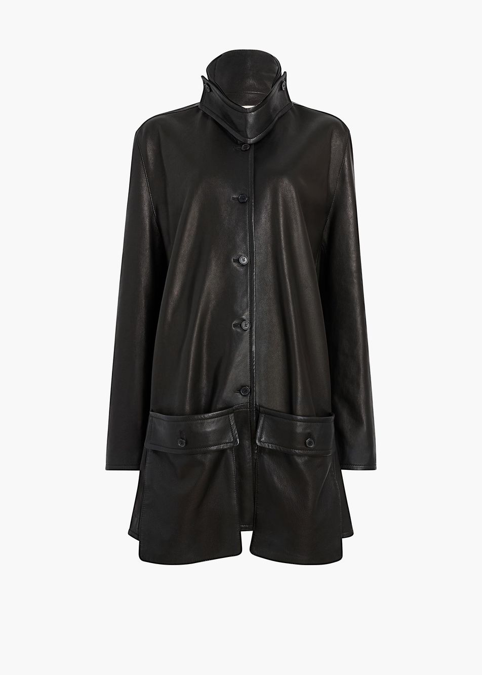 Harmon Coat in Black Washed Leather – Khaite