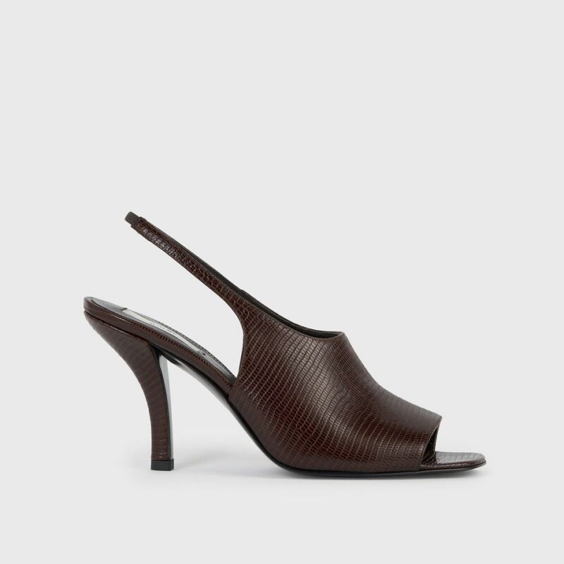 Contour lizard-embossed slingbacks brown – Toteme - INT