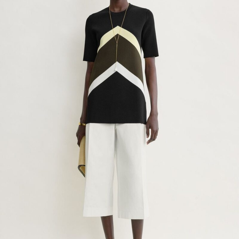 Chevron stripe tee black/green – Toteme - INT