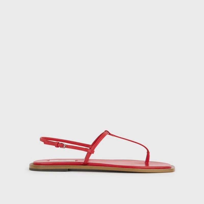 T-strap nappa sandals red/desert – Toteme - INT