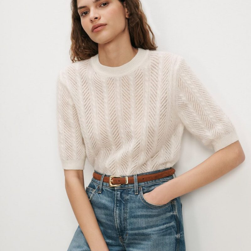 Shana Pointelle Sweater – Veronica Beard