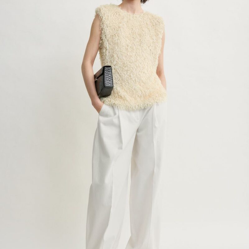 Feathered-jersey top eggshell – Toteme - INT