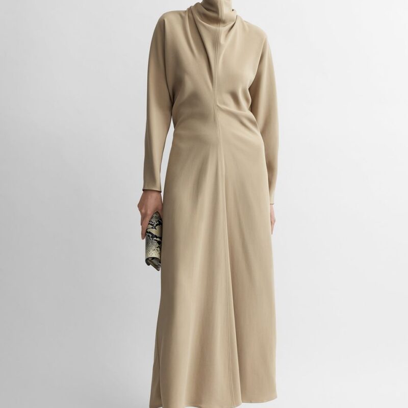 Slouch waist scarf dress fawn – Toteme - INT