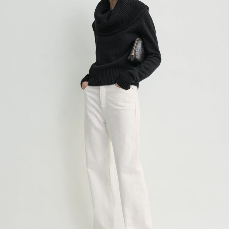 Funnel wool knit black – Toteme - INT