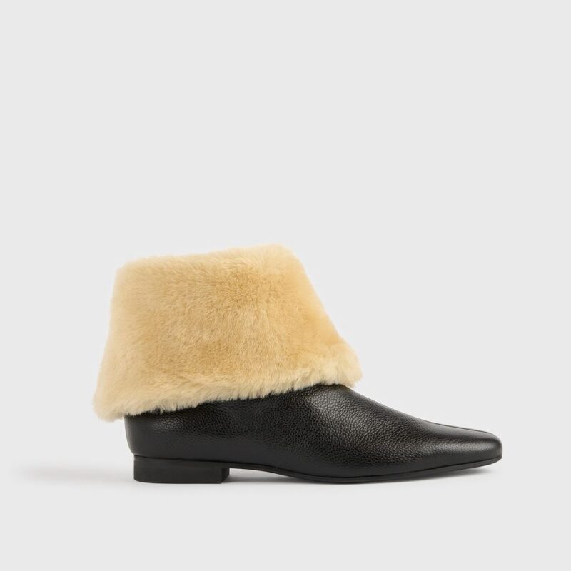 Downtown shearling boots black/beige – Toteme - INT